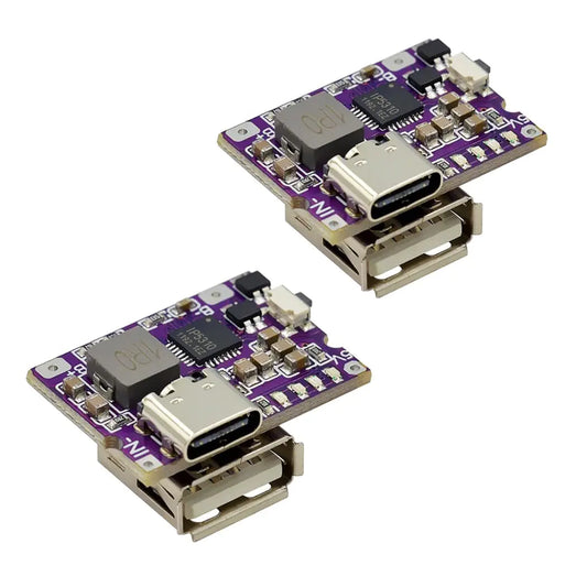 HiLetgo 2pcs 5V 3A Charging and Discharging Integrated Charing Module USB A and USB C/Type-C Dual Interfaces 5V to 4.2V 3A for Mobile Power Bank
