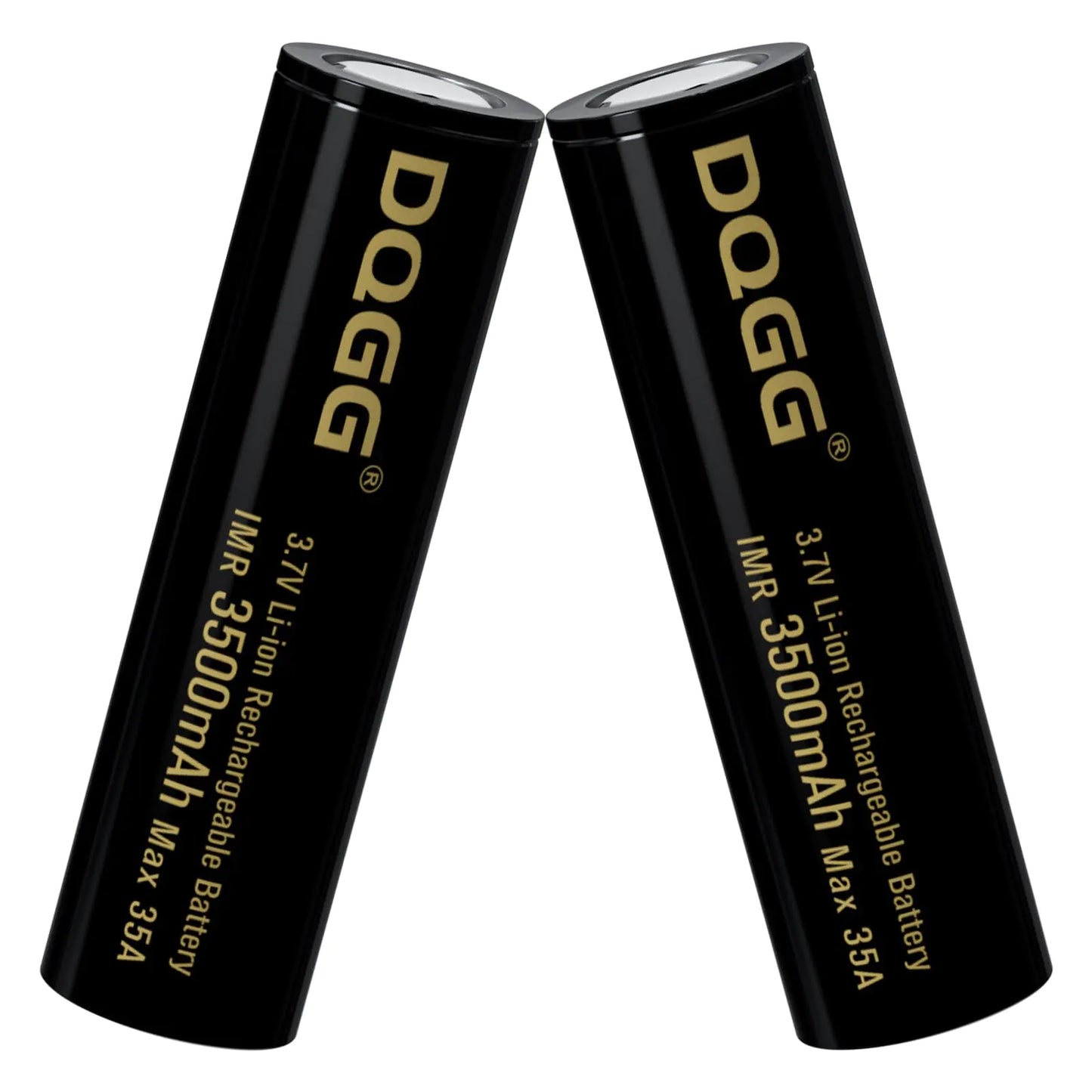PAOWANG 18650 Rechargeable Battery 3500mAh 3.7Volt Flat Top 2 Pack 18650 Li-ion Batteries for Headlamps Flashlight
