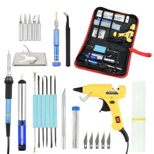 Soldering Iron and Hot Glue Gun Tool Set with Bag